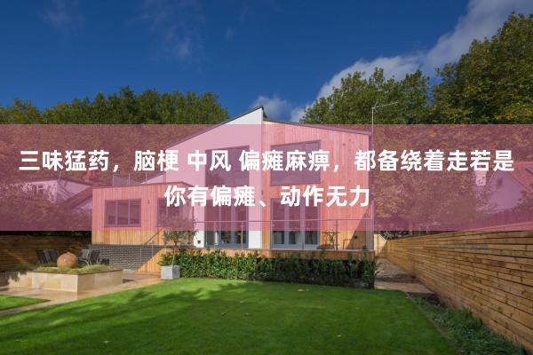 三味猛药,脑梗 中风 偏瘫麻痹,都备绕着走若是你有偏瘫、动作无力